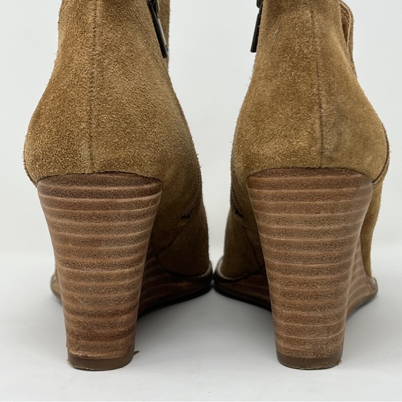 Lucky Brand Yakeena Brown Suede Wedge Ankle Boots, 8.5 - Picture 4 of 8